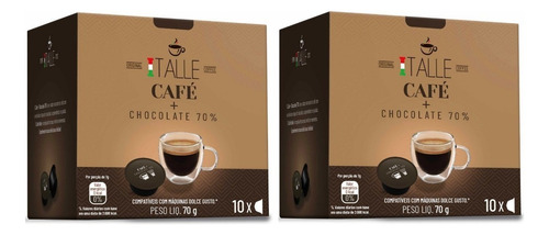 Cápsula Cafe Cacau 70% Chocolate Dolce Gusto Café Italle 20