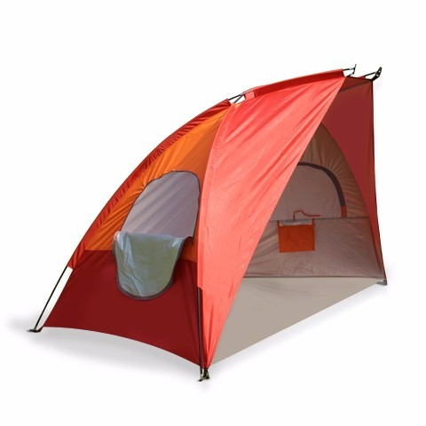 Carpa Playera Camping Reforzada Con Bolso Shoppy Roja