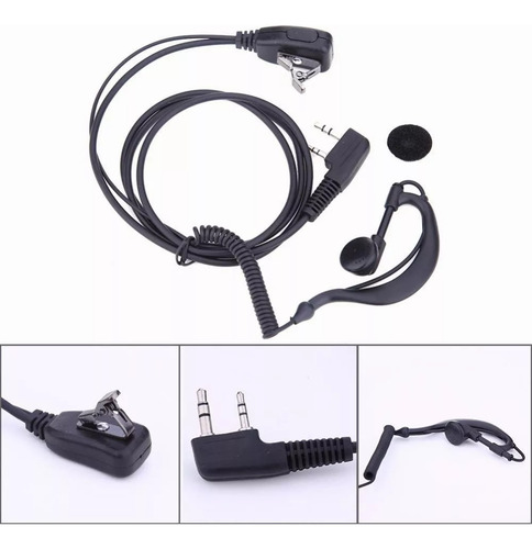2pc Audifonos Manos Libres Para Radio Talkie Kenwood Baofeng