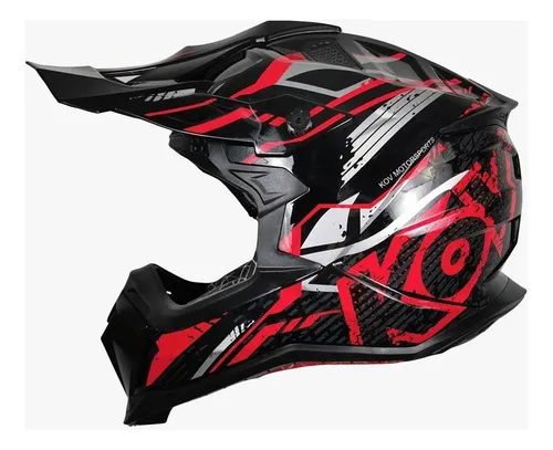 Casco cross rojo y negro hotsell