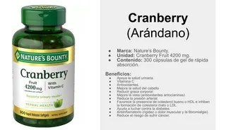 Natures Bounty Cranberry - Unidad a $450