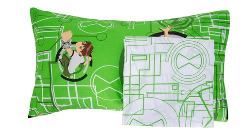 Imagen 8 de 10 de Juego De Sabanas Infantiles 1 Plaza Ben 10 Omnitrix