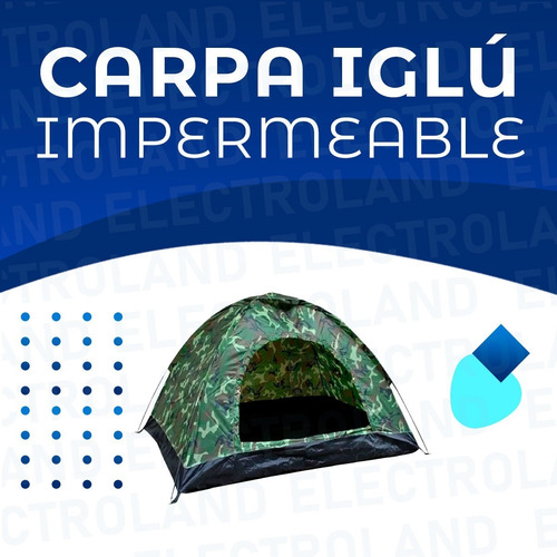 Carpa Igloo 4 Personas Armado Automatico Impermeable Camufl