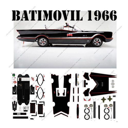 Batimovil Batman 1966 Papercraft