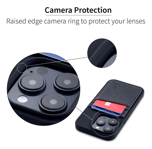 Tarjetero Dockem iPhone 14 Pro Silicona Líquida Negra