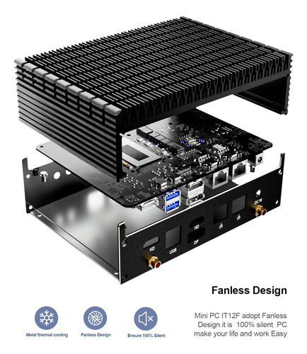 Mini Pc Fanless, Intel 12th Core Iu, 10 Corres 12 Threads, S