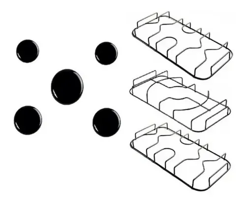 comprar Kit 3 Grelhas + Espalhadores Fogão Consul Facilite 5 Bocas