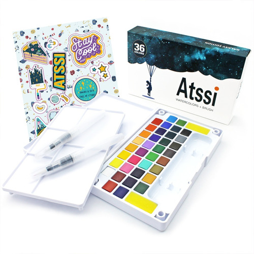 Acuarelas Atssi - Set De 36 Colores Profesionales- Galaxy Ed