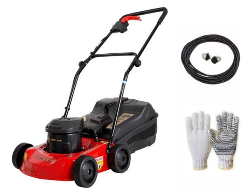 Cortadora de pasto eléctrica Petri 3005072 con bolsa recolectora de 1 hp y 220V color rojo/negro