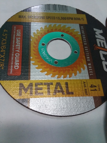 Discos De Corte Metal Extrafino De 4 1/2 Abrasivos Pack 6und