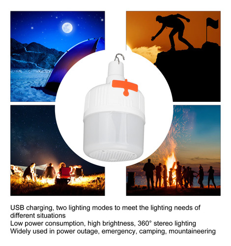Lámpara De Música Para Acampar, 42 Led, Carga Usb, 2 Modos,