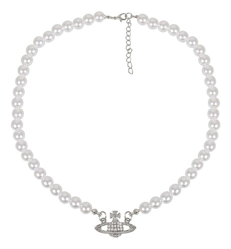 Yunison Collar De Saturno De Perlas Con Diamantes De Imitaci