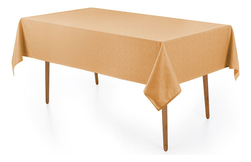 Toalha de Mesa Retangular 6 Lugares Jacquard Caetano Mel