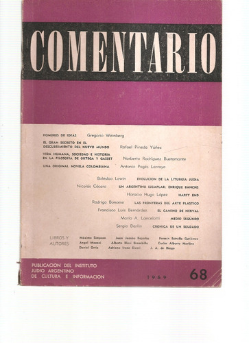 Revista Comentario Nº 68 - 1969
