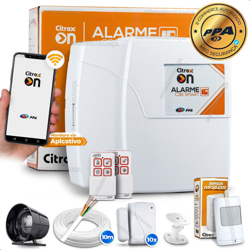 Kit Alarme S/ Fio Wifi Residencial 11 Sensores App Celular