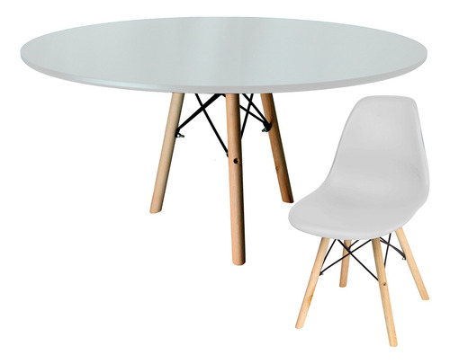 Kit Mesa 80cm Tripe Eiffel + Cadeira Eiffel Infantil Lateral