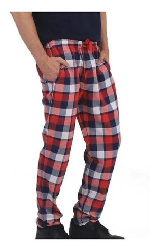 Pant Tipo Pijama Pantalon A Cuadros Largo Algodon Elastico