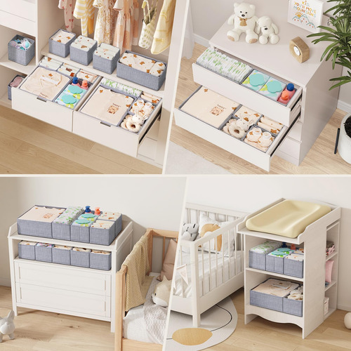 Organizador De Cajones Lifewit 12 Contenedores Almacenamient Gris Claro