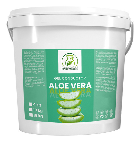 Gel Conductor Con Aloe Vera Para Aparatología 10 Litros