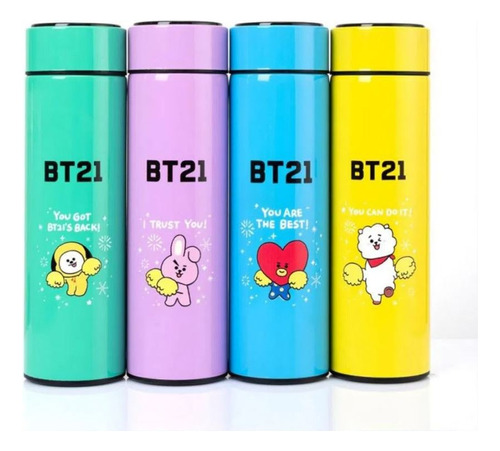 Termo Kawaii Bt21 Acero Inoxidable Temperatura Digital Bts