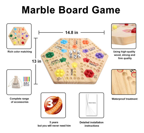 Medikaison Original Marble Game Wahoo Juego De Mesa De Mader