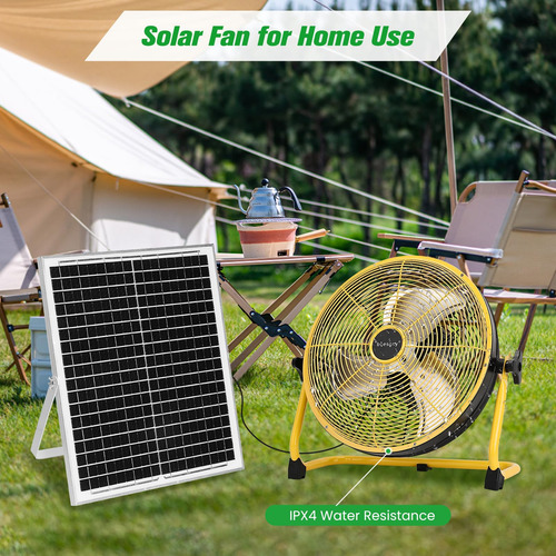 Ventilador De Piso Recargable Solar 12 Pulgadas Portable