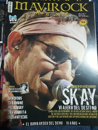 Revista Mavirock #17 Skay Divididos Morrison Cj Ramone +1reg