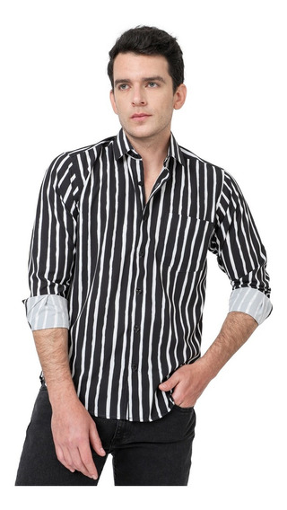 Conciliador Helecho bordado Camisa Rayas Hombre | MercadoLibre 📦