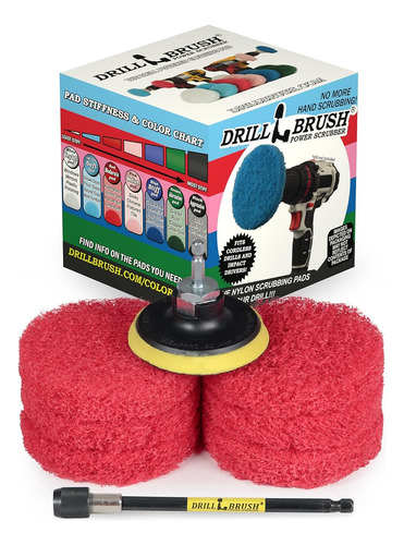 Cepillo De Taladro Almohadillas De Perforacion Rojo Multiuso