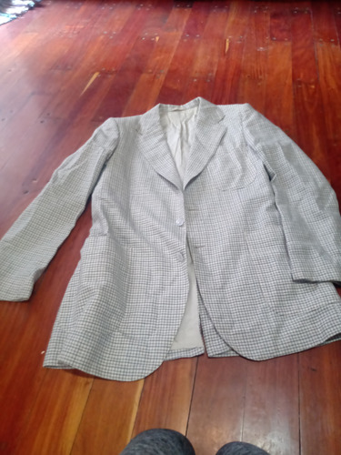 Saco Blazer Chaqueta Traje Tl Hombreras Cuadriculado