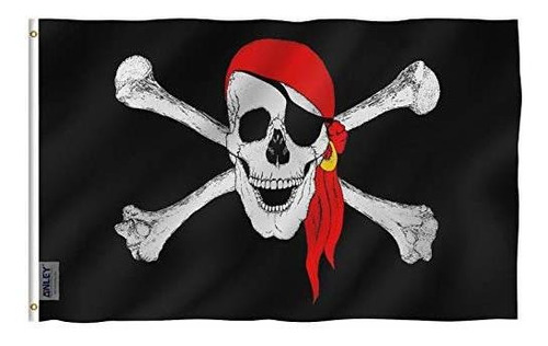 Bandera Anley Fly Breeze 3x5 Foot Jolly Roger Flag With Re 