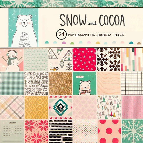 Snow And Cocoa 24 Papeles Para Scrapbooking 30x30cm