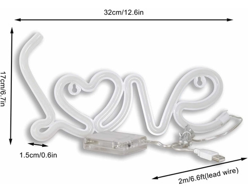 Letrero Luz Led De Neon Aviso Neón Love