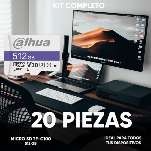 Dahua Kit De 20 Memorias Microsd Tf-c100/512gb Lectura De Hasta 85 Mb/s Escritura De Hasta 80 Mb/s Resistente A Altas Y Bajas Temperaturas Impermeable Antimagnética Y Anti Rayos X