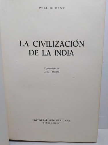 La Civilizacion De La India - Will Durant