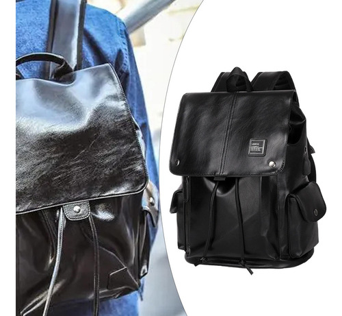 D Mochila De Cuero Pu De Moda For Mochila De Viaje De 15,6