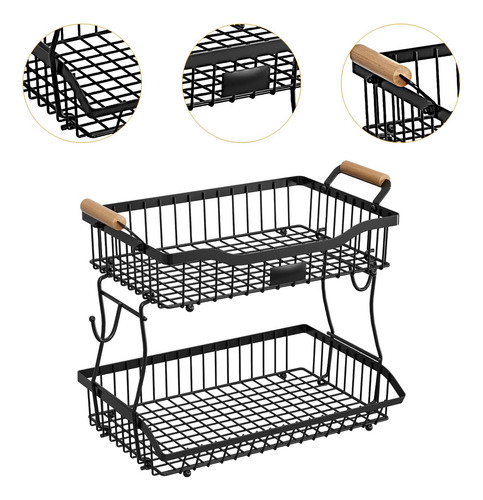 2 Niveles De Canasta De Frutas Soporte De Soporte De Frutas