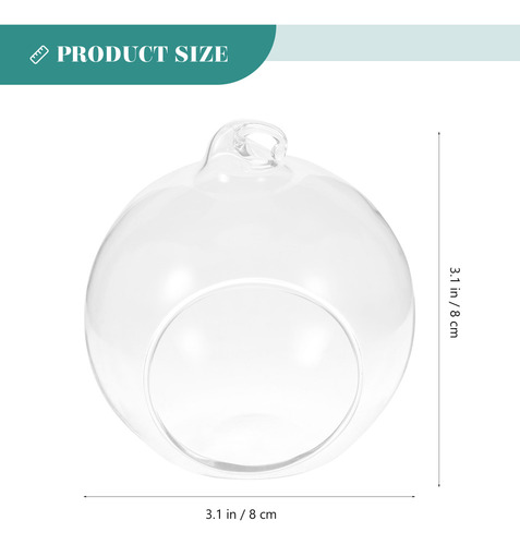 Maceta Colgante De Cristal Transparente Para Terrario, 12 Un