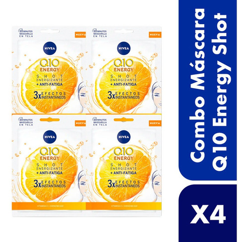 Combo Mascara Facial Nivea Q10+c Anti Age X 4 Unidades