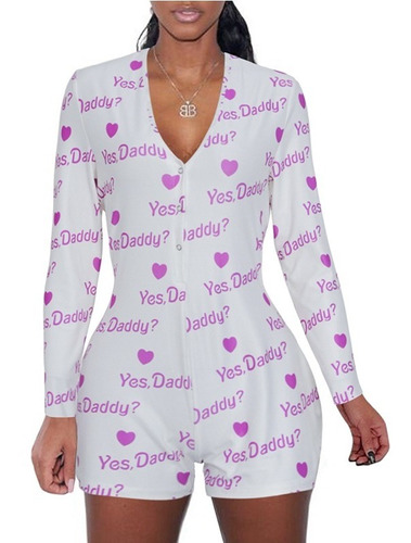 Sexy Teddy Jumper Pijama Entallado Estampado Divertido Dz002