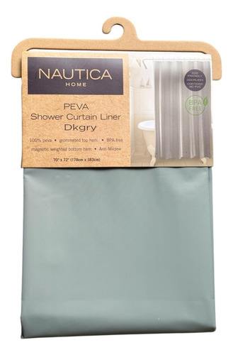 Cortina De Baño Nautica Gris Gris Lisa