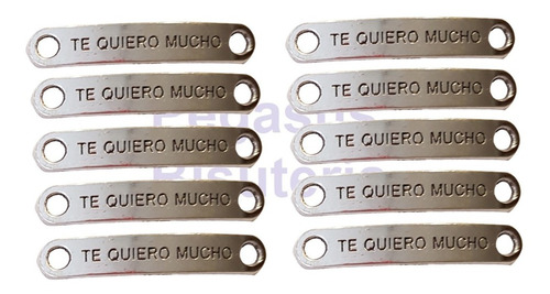 Set De Placas Para Pulseras - Te Quiero Mucho - 10 Unidades 