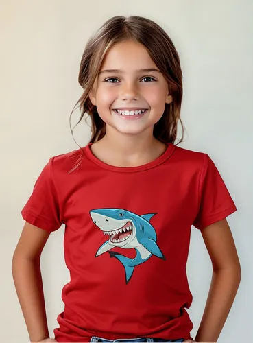 Polera Color Algodón 100% Niñas Niños Tiburón Bebe