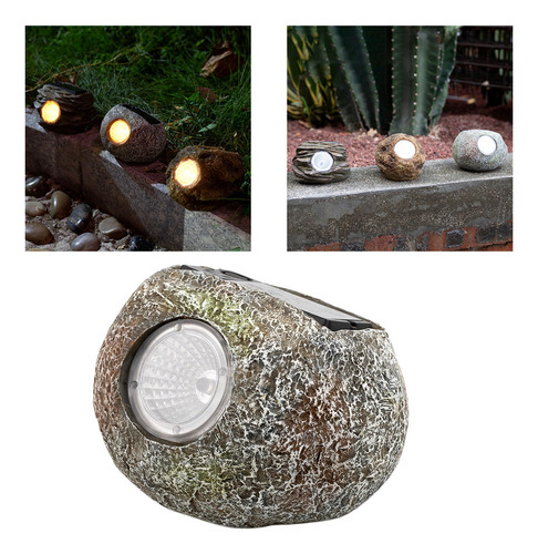 Luces De Jardín Solar Lámpara De Forma De Piedra