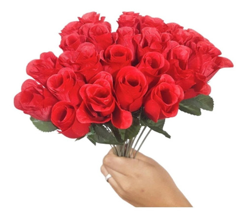 20 Rosas Flores Rosinhas Artificiais Embalada Individual