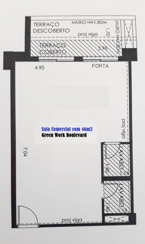 Sala Comercial Com Infra Pronta 46m2 Térreo - Aceita Permuta