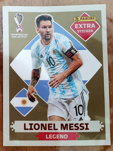 Figurita Messi Legend Oro Qatar 2022 Extra Sticker