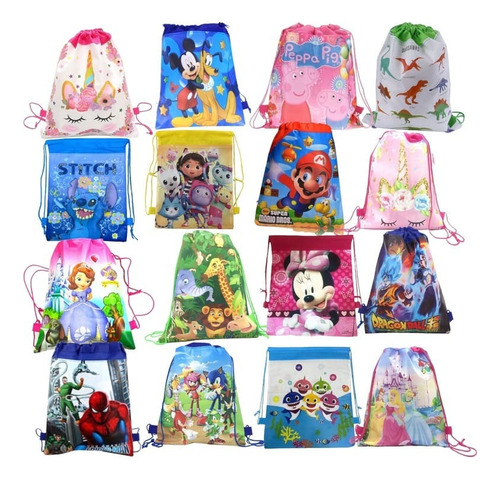 Bolso Tula Bolsa Cotillón Bolsito Infantil Niño Niña 3pcs 