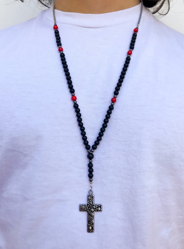 Imagen 2 de 3 de Rosarios Piedra Ónix - Howlite - Hematites Acero Quirúrgico
