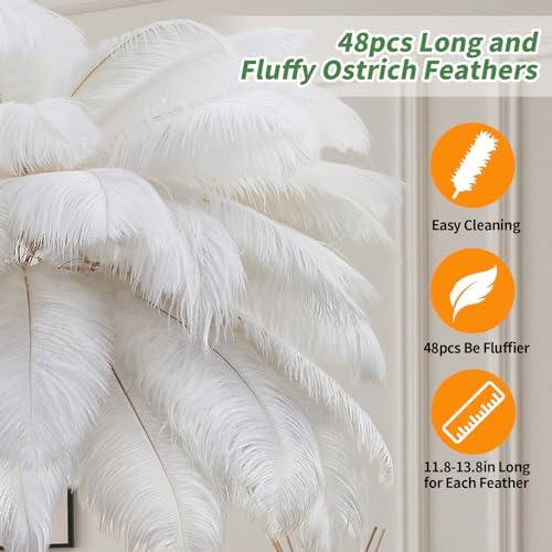 Lámpara De Pie De Plumas Para Sala De Estar, Lámpara De Pie